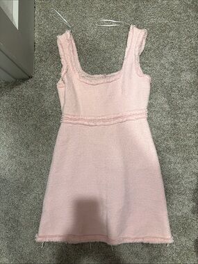 Zara XS Pink Tweed Dress